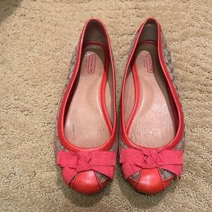 Coach Red and Beige Women's Flats